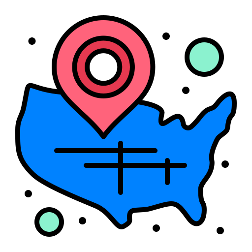 based in the US map icon